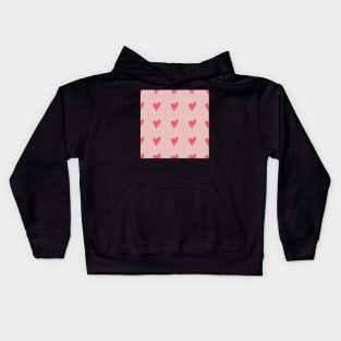 Pink Heart Pattern on Pink Kids Hoodie